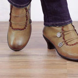 GREATNFB  New plus Size Women's High Heels 40-43 Chunky Heel Ankle Boots Jgbn0004026