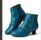 GREATNFB  New plus Size Women's High Heels 40-43 Chunky Heel Ankle Boots Jgbn0004026
