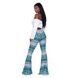 greatnfb Effect Source Fashion Pattern Women's Printed Wear Bootcut Trousers Cross-Border  Wish Flared Pants