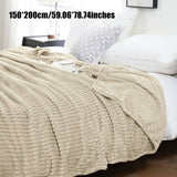 1pc 220GSM Drawstring Flannel Blanket, Plain Flannel Fleece Blanket, Suitable For All Seasons, Warm And Soft, Simple And Stylish, Suitable For Places, Bedrooms, Sofas, Offices, Pet Blankets