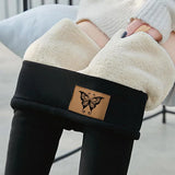 Winter Fleece Lined Leggings Women High Waist Velvet Keep Warm Pants Solid Comfortable Stretchy Thermal Tights Plus Size Leggins