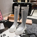 GREATBFB Leather Martin Boots Women's  Summer New Casual Versatile Mesh Boots Slimming Roman Breathable Hollow Boots Women