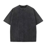 GREATNFB Heavy American-Style Distressed Short-Sleeved T-shirt Customized Printed Logo Drop-Shoulder Pure Cotton Retro Loose T-shirt-Word Picture DIY Foreign Trade