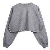 style New women's sweater short open-button velvet splicing design pullover top street hipster Spice Girl outfit