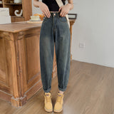 708 High Waist Harem Jeans Women 2025 New Straight Loose Slimming Small Radish Daddy Pants