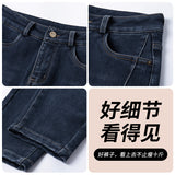 High Waist Daddy Jeans for Women 2025 New Autumn and Winter Velvet Padded Slimming Loose Cropped Harem Tappered Pants