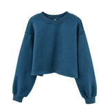 style New women's sweater short open-button velvet splicing design pullover top street hipster Spice Girl outfit