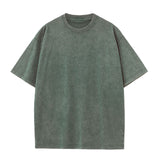 GREATNFB Heavy American-Style Distressed Short-Sleeved T-shirt Customized Printed Logo Drop-Shoulder Pure Cotton Retro Loose T-shirt-Word Picture DIY Foreign Trade