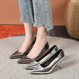 Minority Sense Pumps Women's  Spring and Autumn New Stiletto Pointed Work Shoes Square Buckle Classy High Heels