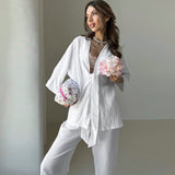 GREATNFB 2025 popular  autumn and winter new loose and comfortable pure cotton breathable long-sleeved trousers pajamas women's New loungewear