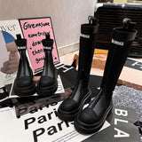 GREATBFB Leather Martin Boots Women's  Summer New Casual Versatile Mesh Boots Slimming Roman Breathable Hollow Boots Women