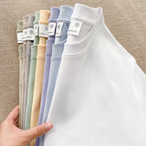 GREATNFB 240G Heavy Cotton 40 Double Yarn White Short Sleeve T-shirt Men and Women Same Style  New Lovers Outfit All-Match T-shirt