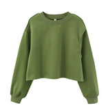 style New women's sweater short open-button velvet splicing design pullover top street hipster Spice Girl outfit