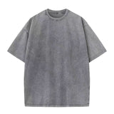 GREATNFB Heavy American-Style Distressed Short-Sleeved T-shirt Customized Printed Logo Drop-Shoulder Pure Cotton Retro Loose T-shirt-Word Picture DIY Foreign Trade
