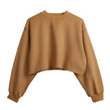 style New women's sweater short open-button velvet splicing design pullover top street hipster Spice Girl outfit