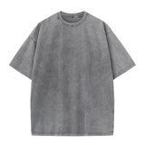 GREATNFB Heavy American-Style Distressed Short-Sleeved T-shirt Customized Printed Logo Drop-Shoulder Pure Cotton Retro Loose T-shirt-Word Picture DIY Foreign Trade