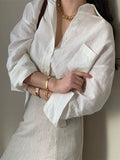 Cotton and linen sunscreen long-sleeved white shirt women's 2020 spring and autumn new Hong Kong style loose top versatile Korean version shirt
