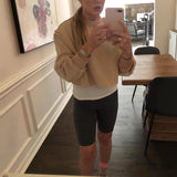 style New women's sweater short open-button velvet splicing design pullover top street hipster Spice Girl outfit