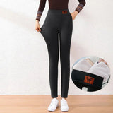 Winter Fleece Lined Leggings Women High Waist Velvet Keep Warm Pants Solid Comfortable Stretchy Thermal Tights Plus Size Leggins