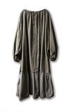 greatnfb  Vintage Casual Lantern Sleeves Patchwork Cotton Linen Dress Women Original Design String Loose Long Holiday Vestidos Female