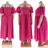 2024 New Arrival Wholesale Hot Selling Plus Size Women's Dresses One Shoulder Evening Party Ladies Clothes Fashion Prom Dress