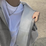 2024 Autumn Retro Solid Color Zip Up Oversized Hooded Sweatshirts Women Harajuku Korean Version Long Sleeve Short Hoodies Coat