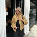 greatnfb  UNIZERA 2024 Autumn/Winter New Product Women's New Fashion and Casual Versatile Stand up Collar Long Sleeve Beaded Jacket Coat