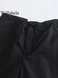 Willshela Women Fashion Parachute Cargo Pants Vintage Jogging Trousers High Elastic Waist Female Chic Lady Boot Cut