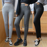 Winter Fleece Lined Leggings Women High Waist Velvet Keep Warm Pants Solid Comfortable Stretchy Thermal Tights Plus Size Leggins