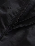 Willshela Women Fashion Parachute Cargo Pants Vintage Jogging Trousers High Elastic Waist Female Chic Lady Boot Cut