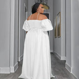 2024 New Arrival Wholesale Hot Selling Plus Size Women's Dresses One Shoulder Evening Party Ladies Clothes Fashion Prom Dress