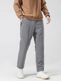 2023 New Zip Pockets Winter Men's Pants Thick Fleece Liner Graphene Fabric Knee Warm Straight Casual Pants Thermal Trousers Male