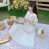 greatnfb  Summer New Purple Mid-Length Short-Sleeve Dress Women Woman Dress Vestido De Mujer Femme Robe