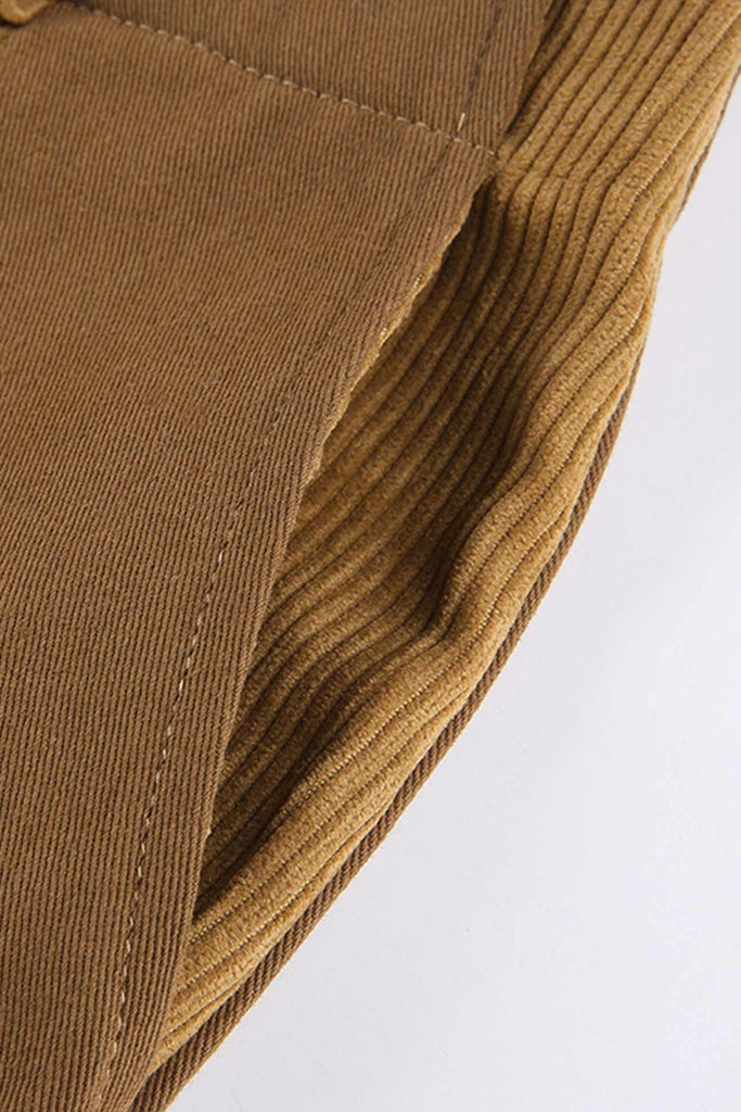 Greatnfb High Waist Corduroy Patchwork Long Pants
