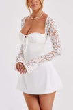 Greatnfb Lace Splicing Corset Tie-back Dress