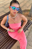 Greatnfb Strapless Crop Top Fishtail Midi Skirt Suits