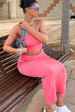 Greatnfb Strapless Crop Top Fishtail Midi Skirt Suits